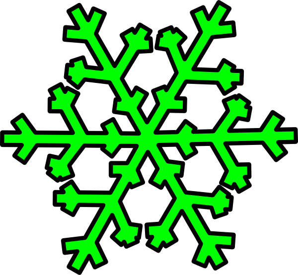 600x554 Green Snowflake Clip Art
