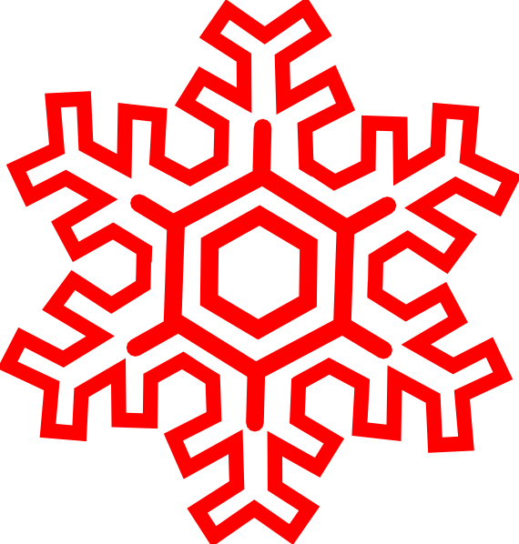 570x598 Red Snowflake Clipart