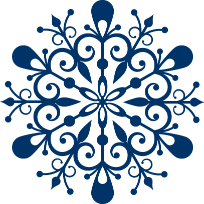 407x408 Dark Blue Snowflake Clipart