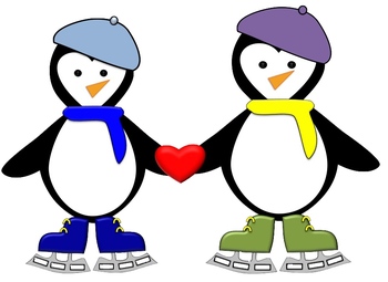 350x255 Penguins And 6 Snowflakes Clip Art In Png Format With Transparent