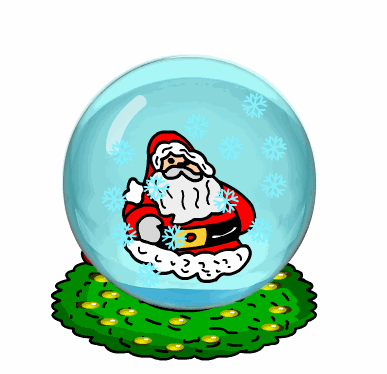 387x374 Christmas Animated Clipart Santa Claus Snow Globe Animated Gif