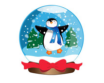 214x170 Penguin Snow Globe Clipart