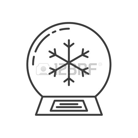 450x450 Snow Globe Linear Icon. Thin Line Illustration. Water Globe
