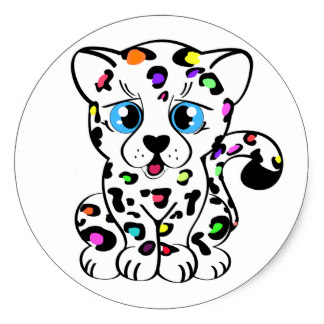 324x324 Snow Leopard Cartoon Stickers Zazzle