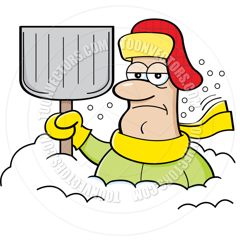 940x940 Cartoon Man Buried In Snow And Holding A Shovel By Kenbenner