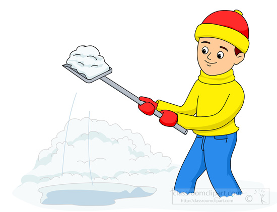 550x421 Weather Boy Shoveling Winter Snow 131 Classroom Clipart