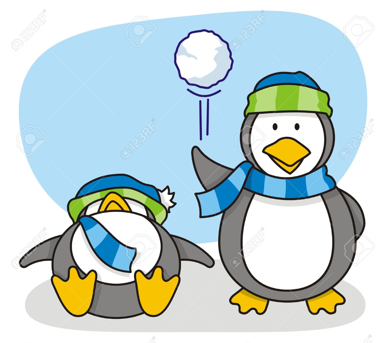1300x1155 Penguin Clipart Snowball Fight