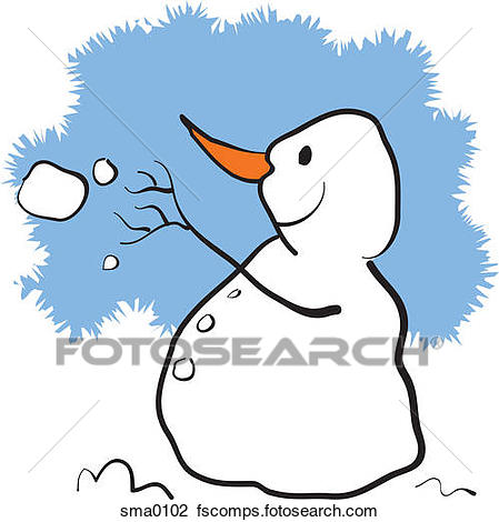449x470 Clip Art Of A Snowman Throwing A Snowball Sma0102