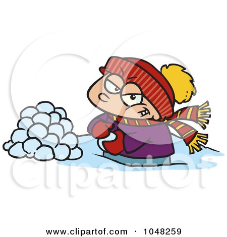 450x470 Clipart Outnumbered Boy Running From Snowballs