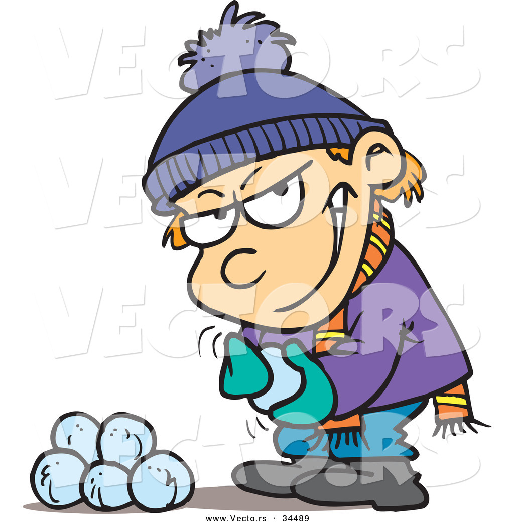1024x1044 Vector Of A Rebel Cartoon Boy Preparing Snowballs For A Fight By