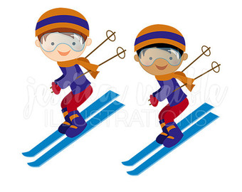 340x270 Skiing Clip Art Etsy