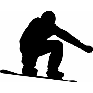 320x320 Snowboarding Clipart Silhouette