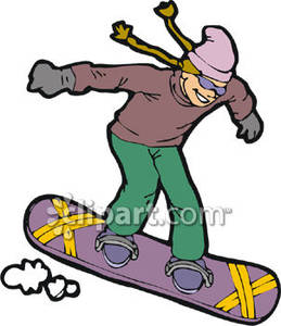 259x300 On A Snowboard Royalty Free Clipart Picture