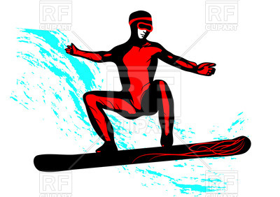400x282 Snowboarder Making Extreme Snowboard Jump Royalty Free Vector Clip