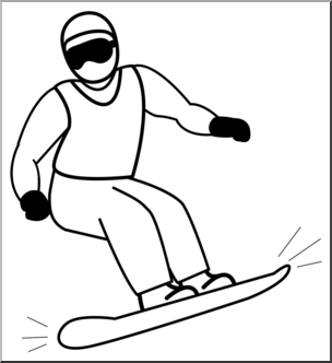 304x332 Clip Art Snowboarding Bampw I Abcteach