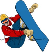 188x200 Snowboarding Clipart