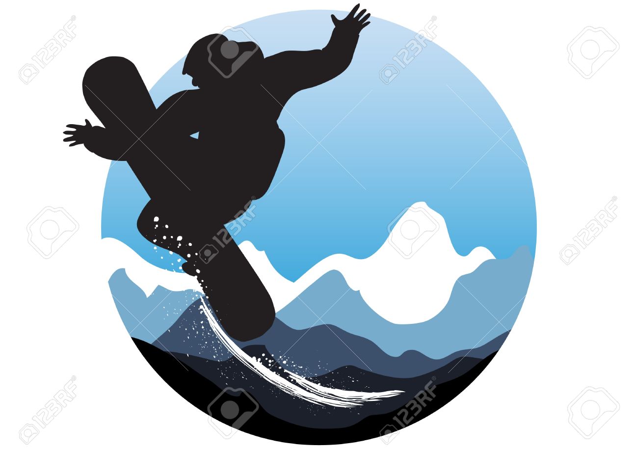 1300x919 Snowboarding Clipart Vector