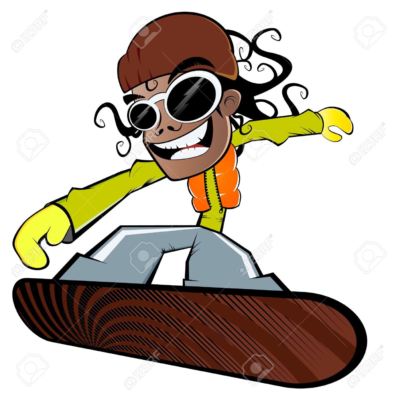 1300x1300 Funny Cartoon Snowboarder Royalty Free Cliparts, Vectors,