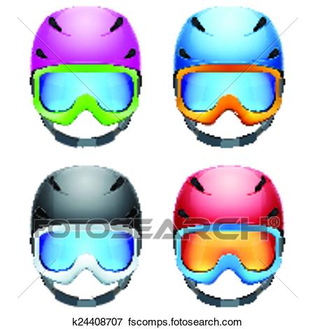 450x470 Clip Art Of Set Of Classic Ski Helmets And Snowboard Goggles