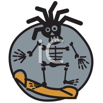 350x350 Royalty Free Clip Art Image Rasta Skeleton Riding A Snowboard
