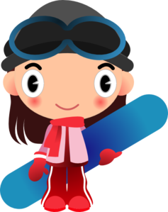 237x299 Girl With Snowboard Clip Art