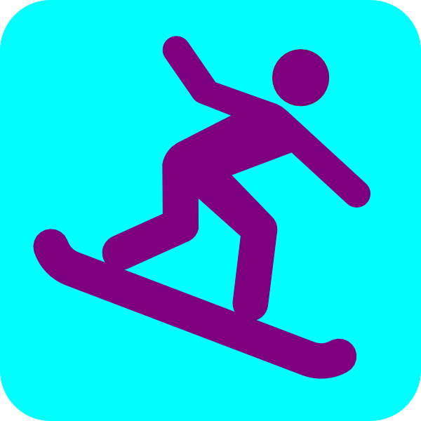 600x600 Snowboarding Icon Clip Art