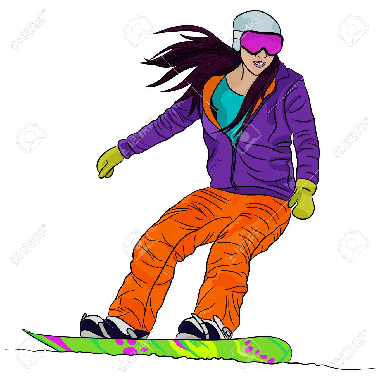 1300x1300 Snowboarding Woman Clip Art Vector Meters In A Football Field