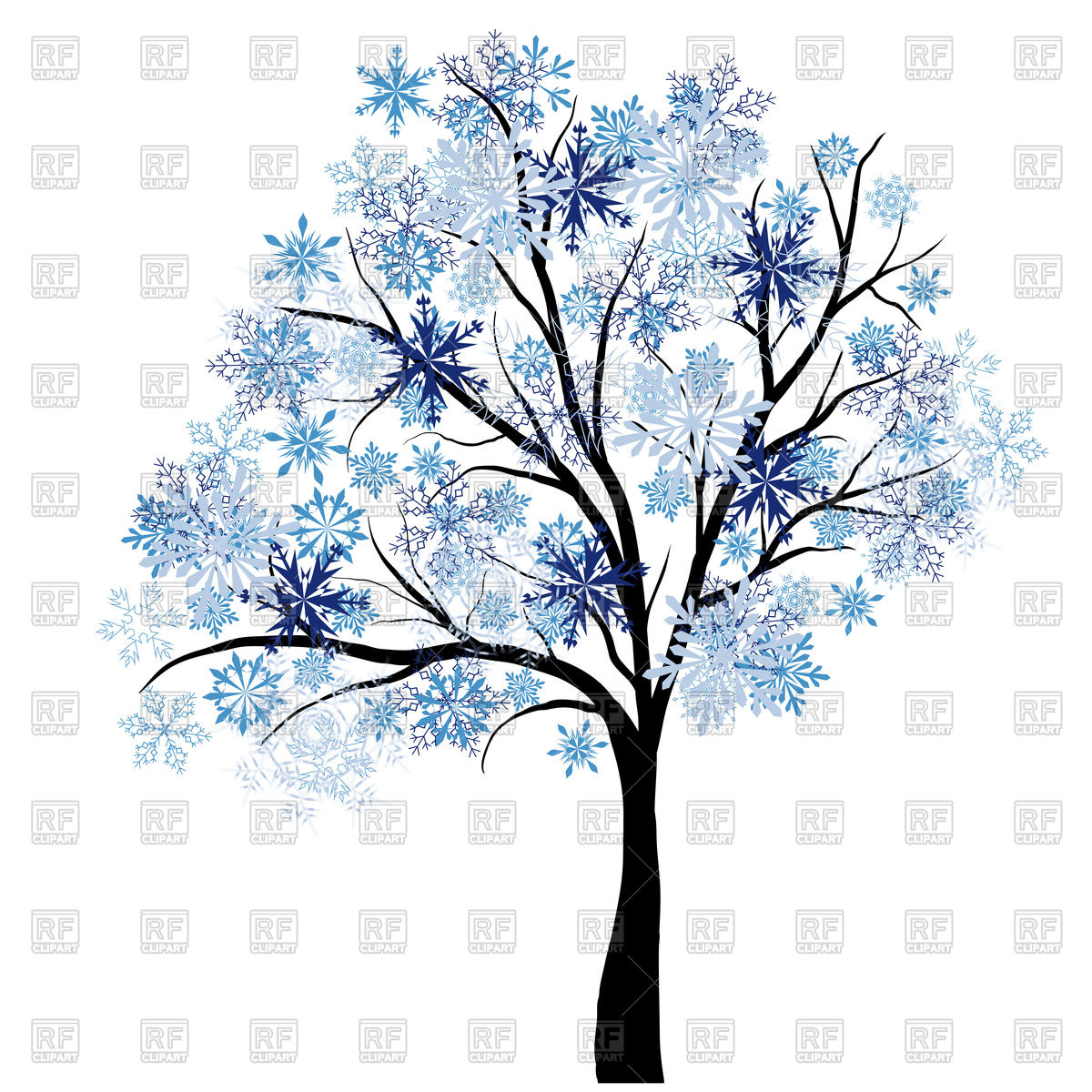 1200x1200 White Tree On Winter Background Royalty Free Vector Clip Art Image