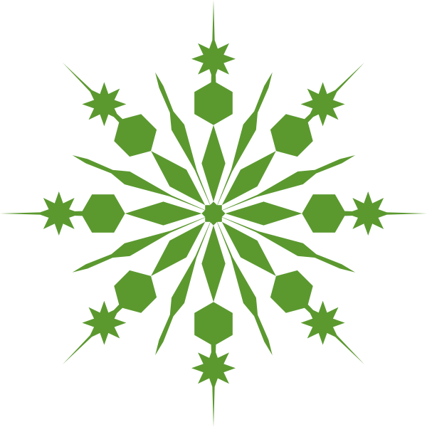 600x600 Green Snowflake Clip Art