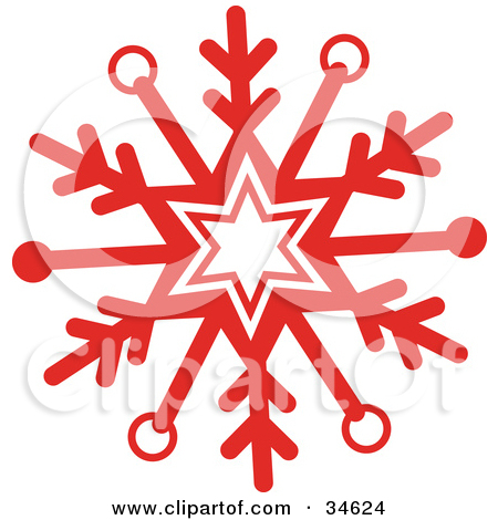 450x470 Red Snowflake Clipart