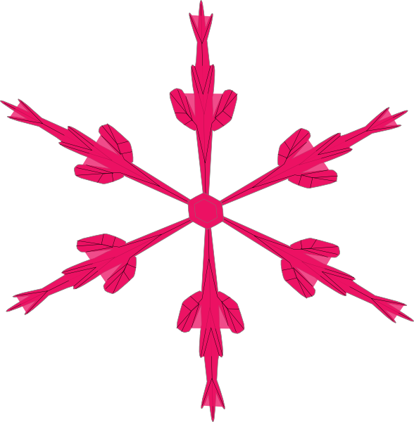 588x600 Skinny Pink Snowflake Clip Art