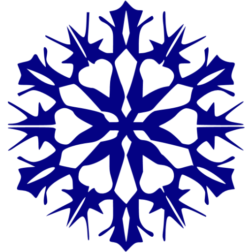 512x512 Snowflake Clipart Navy Blue