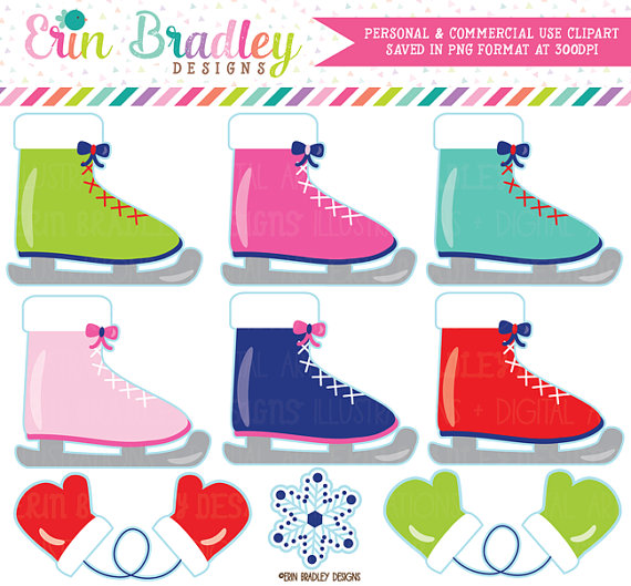 570x529 Ice Skating Clipart Commercial Use Digital Clip Art Ice Skates