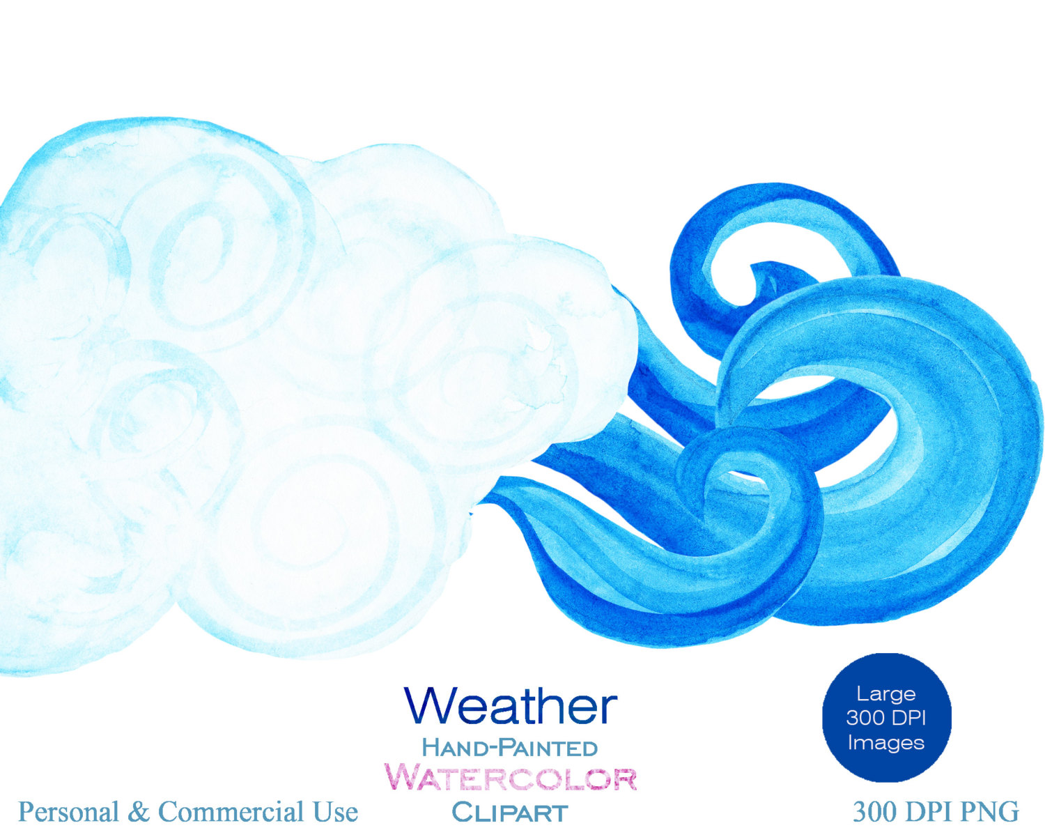 1500x1201 Watercolor Weather Clipart For Commercial Use Watercolor Cloud
