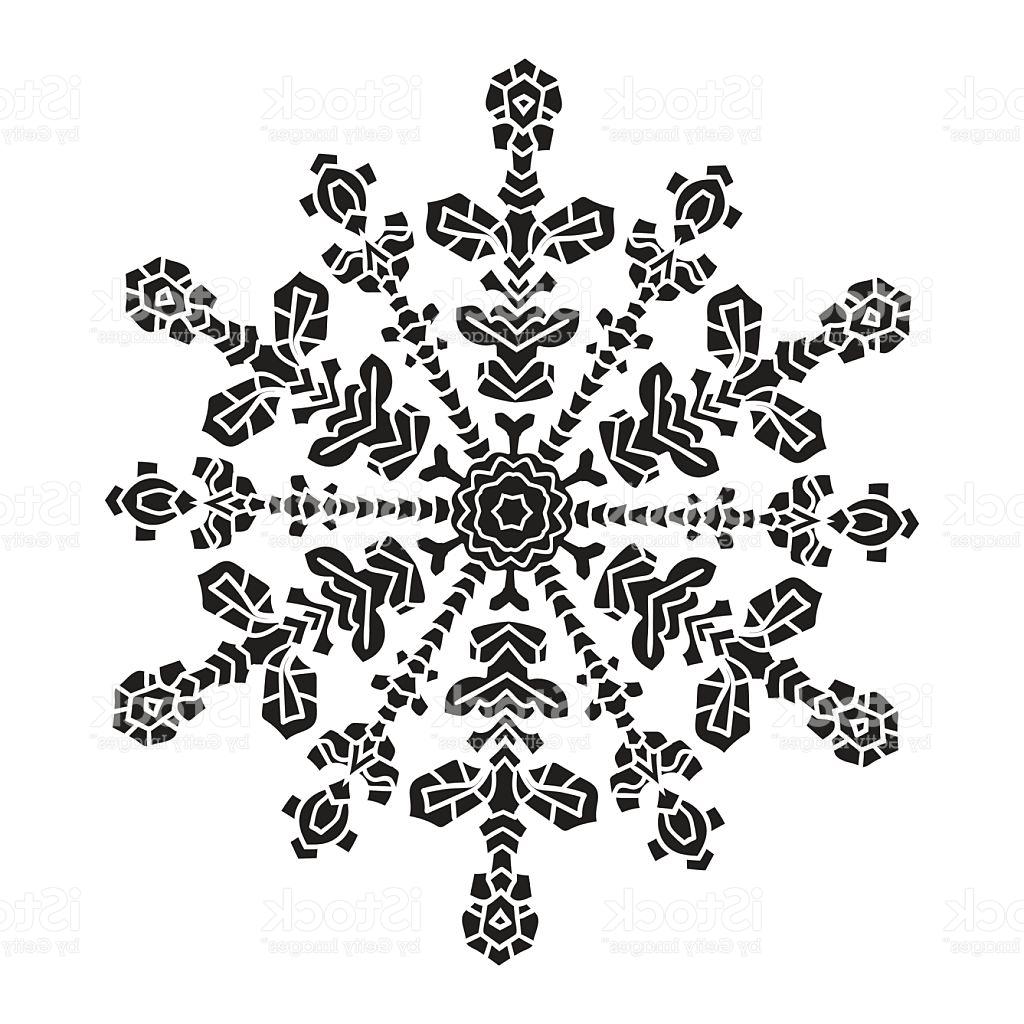 1024x1024 Best Hd Handdrawn Realistic Silhouette Snowflake Black On White