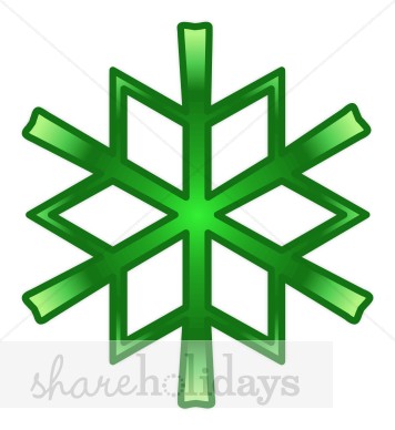356x388 Single Green Snowflake Design 2 Snowflake Clipart