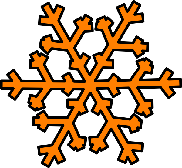 600x554 Orange Snowflake Clip Art
