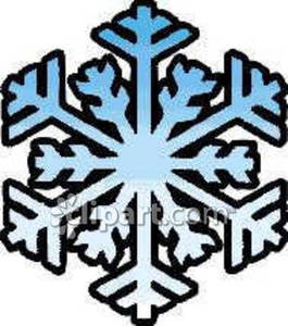 265x300 Blue Snowflake With Black Outline