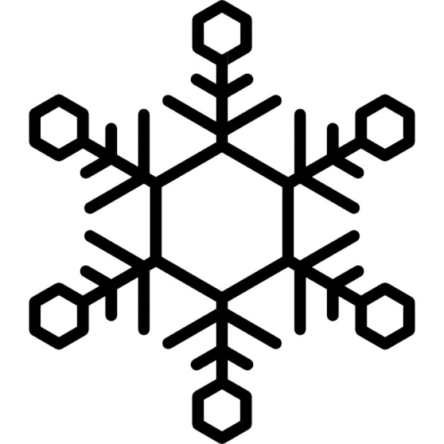 626x626 Snowflake With Hexagon Shapes Outline Icons Free Download