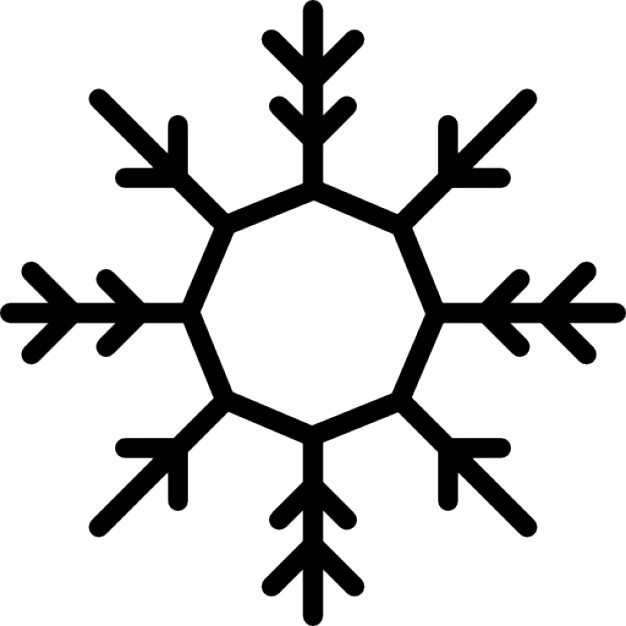 626x626 Snowflake With Octagon Center Outline Icons Free Download