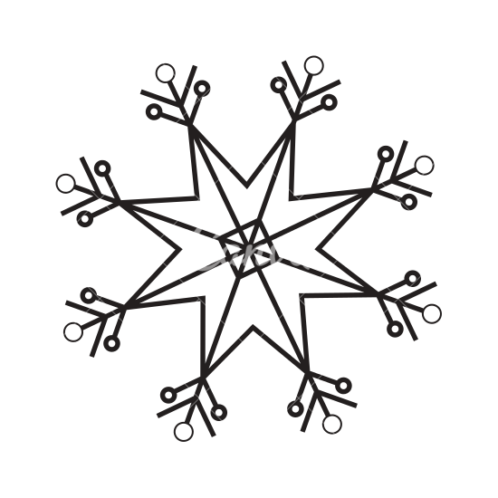 550x550 Christmas Snowflake Snow Winter Element Outline
