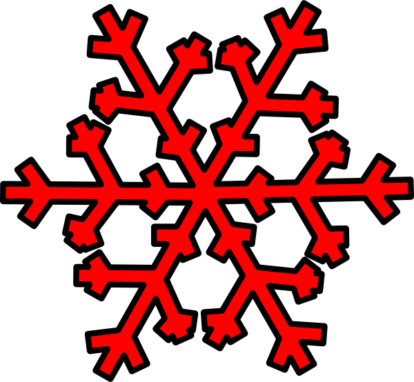 600x554 Red Snowflake Clip Art