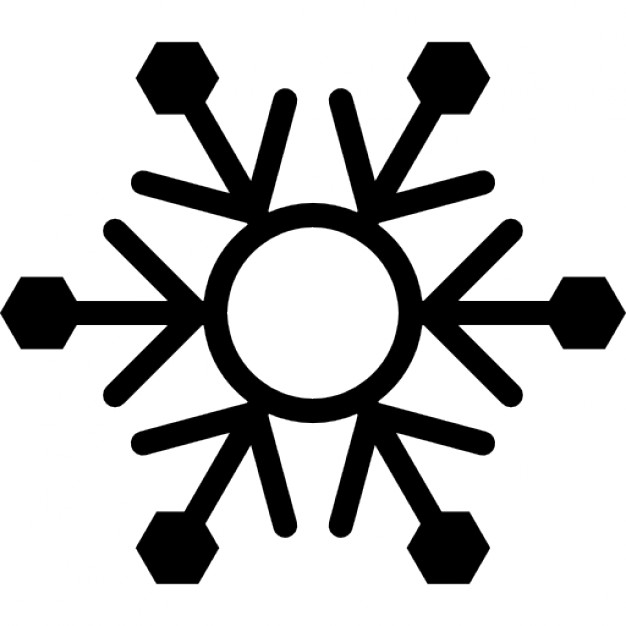 626x626 Snowflake With Circular Outline And Dark End Points Icons Free