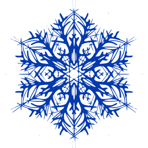 512x512 Royal Azure Blue Snowflake 22 Icon