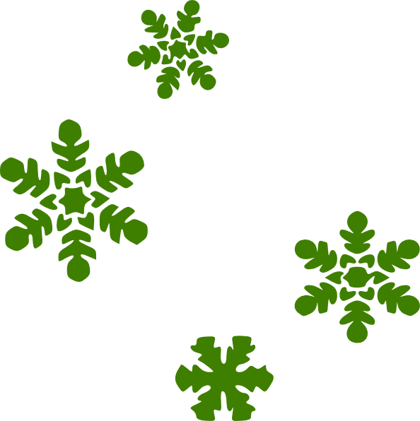 594x596 Green Snow Flakes Clip Art