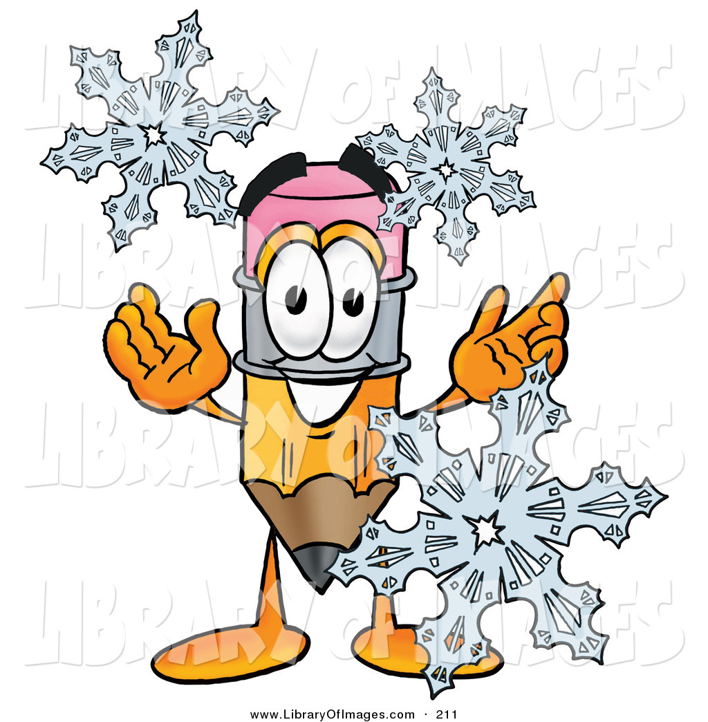 1024x1044 Clip Art Of A Festive Pencil Mascot Cartoon Character With Three