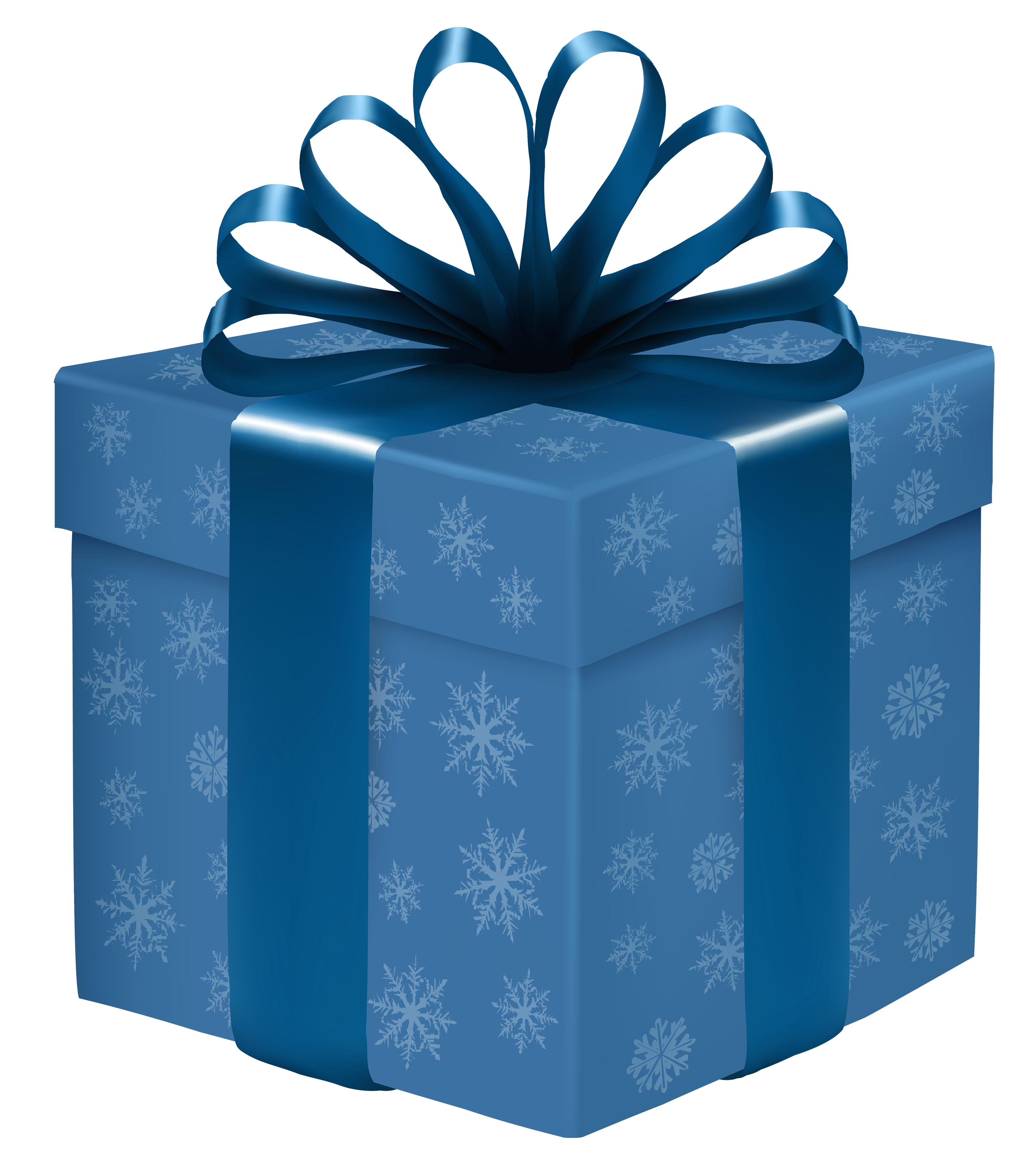 3583x4000 Blue Gift Box With Snowflakes Png Clipart