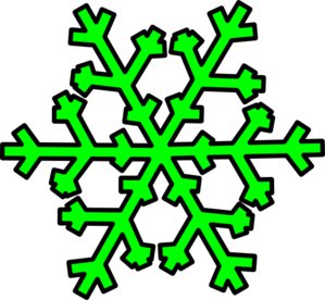 299x276 Green Snowflakes Clipart