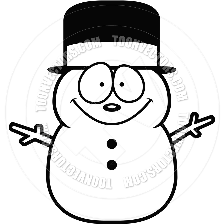 940x940 Cartoon Snowman (Black And White Line Art) By Cory Thoman Toon