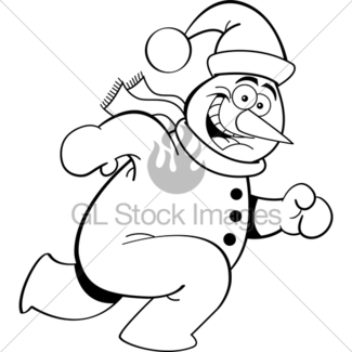 325x325 Cartoon Snowman Playing Soccer Gl Stock Images